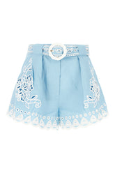 Shorts in lino azzurro -  | Wise