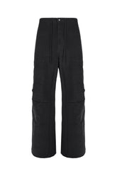Pantalone cargo in cotone nero -  | Wise