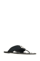 Sandali infradito nere in pelle e tessuto -  | Wise