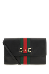 Borsa a spalla Horsebit Web in pelle nera -  | Wise