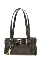 Dark brown leather handbag -  | Wise