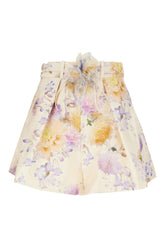 Shorts Luna Tuck in misto seta stampata -  | Wise