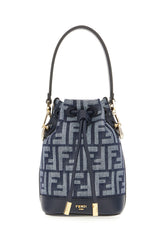 Borsa a secchiello Mon Tresor mini in denim ricamato -  | Wise