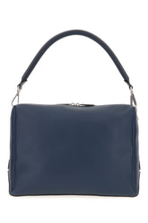 Borsa a spalla Lui Large in pelle blu navy -  | Wise