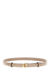 Dove grey leather belt -  | Wise