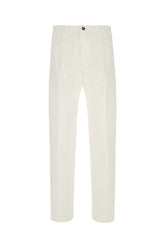 Pantalone in cotone stretch avorio -  | Wise