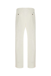 Pantalone in cotone stretch avorio -  | Wise