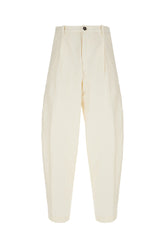 Pantalone in misto lino stretch avorio -  | Wise